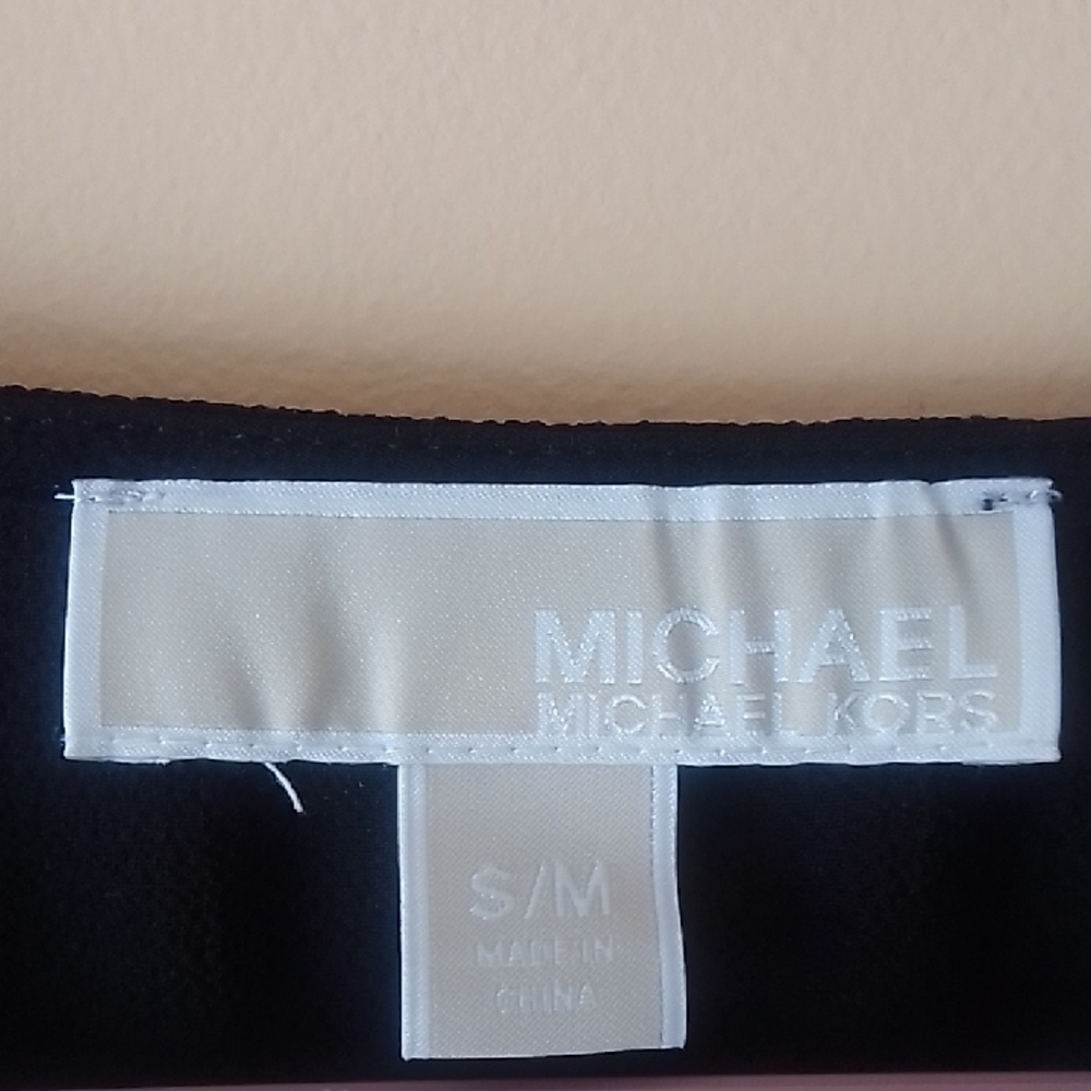 Michael Michael Kors Black Faux Poncho with Ring Detail, Sz  S / M - Picture 2 of 5